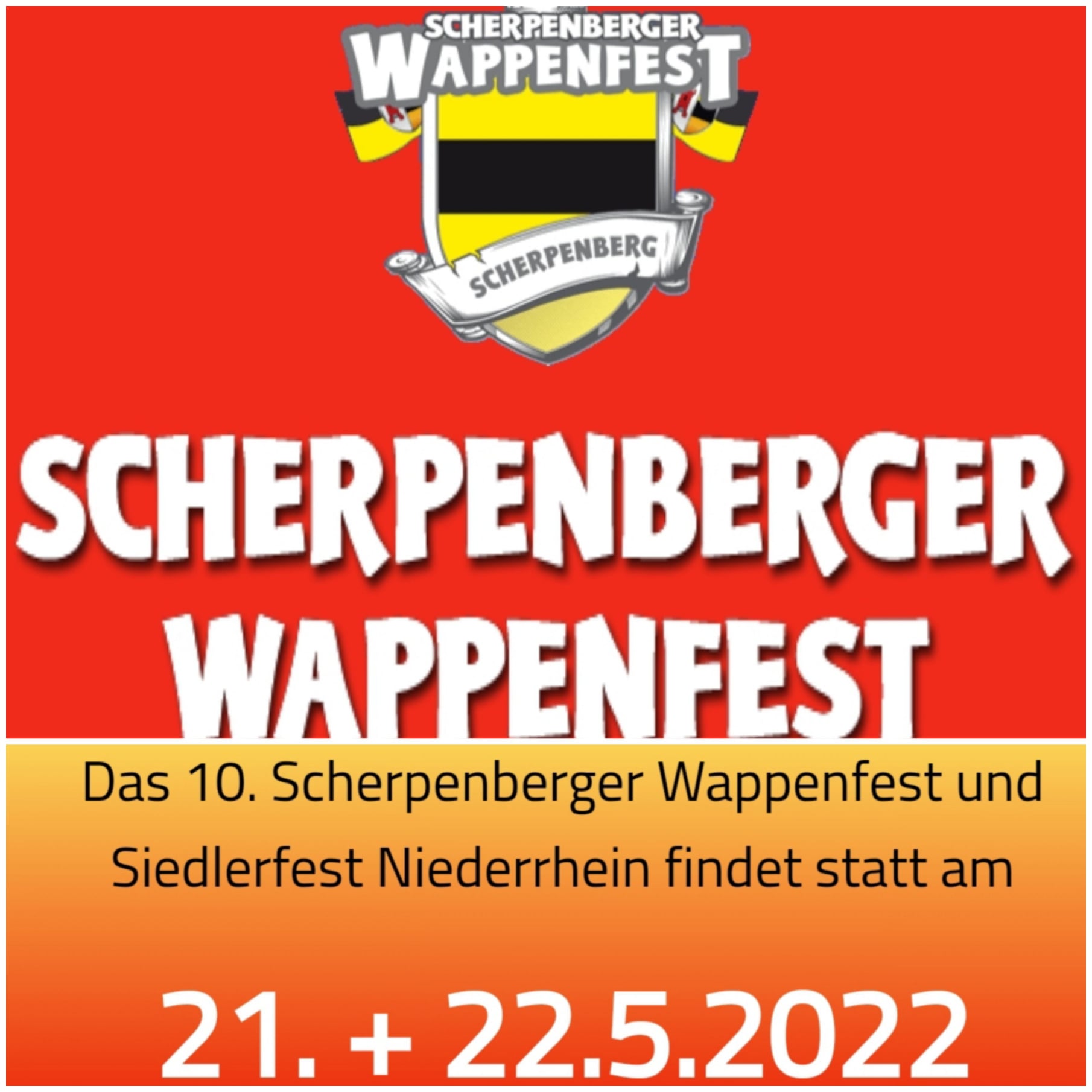 Das 10. Scherpenberger Wappenfest und Siedlerfest Niederrhein wird auf das Jahr 2022 verschoben