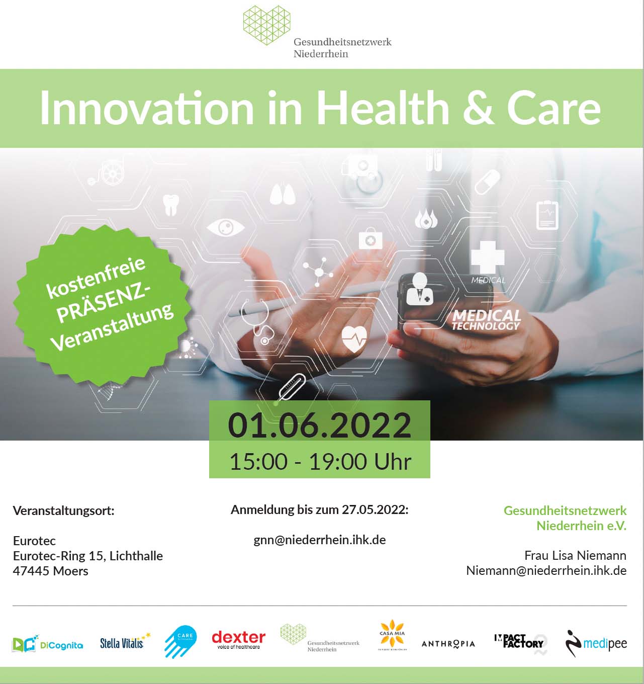 Einladung zur Veranstaltung "Innovation in Health & Care"