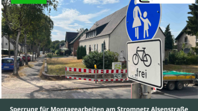 Sperrung für Montagearbeiten am Stromnetz Alsenstraße bleibt zwei Wochen nur für Anlieger passierbar