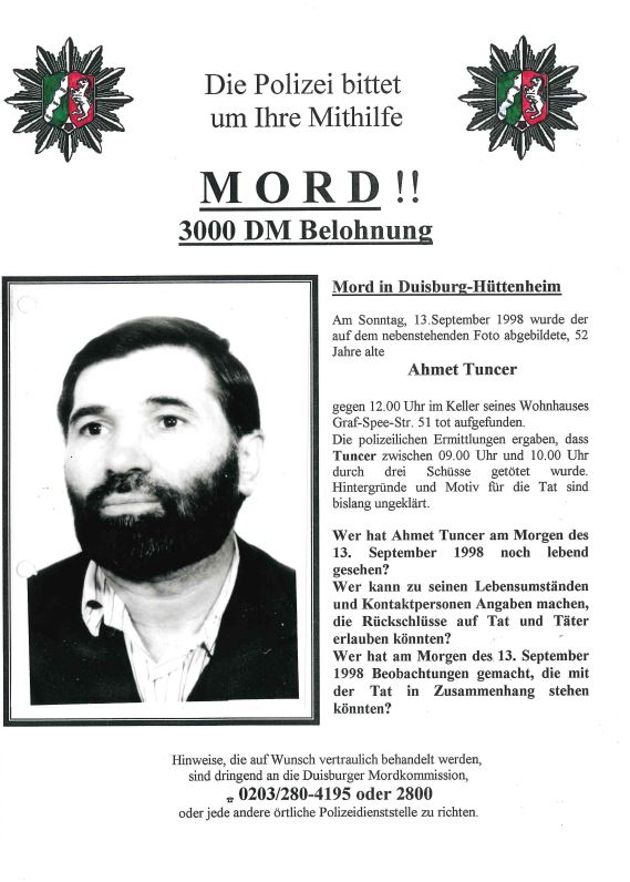 Mordermittler rollen Duisburger Cold Case auf - Wer erschoss vor 24 Jahren Ahmet Tuncer?