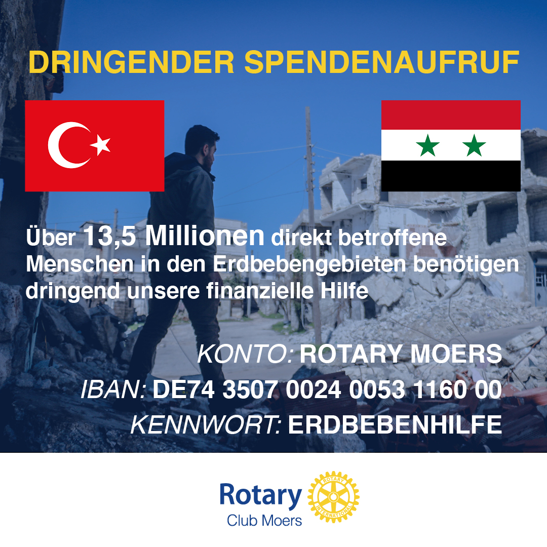 Dringender Spendenaufruf vom Rotary Club Moers