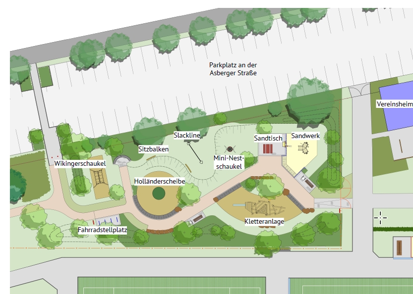 Neuer Spielplatz am Sportpark Asberg wird gebaut