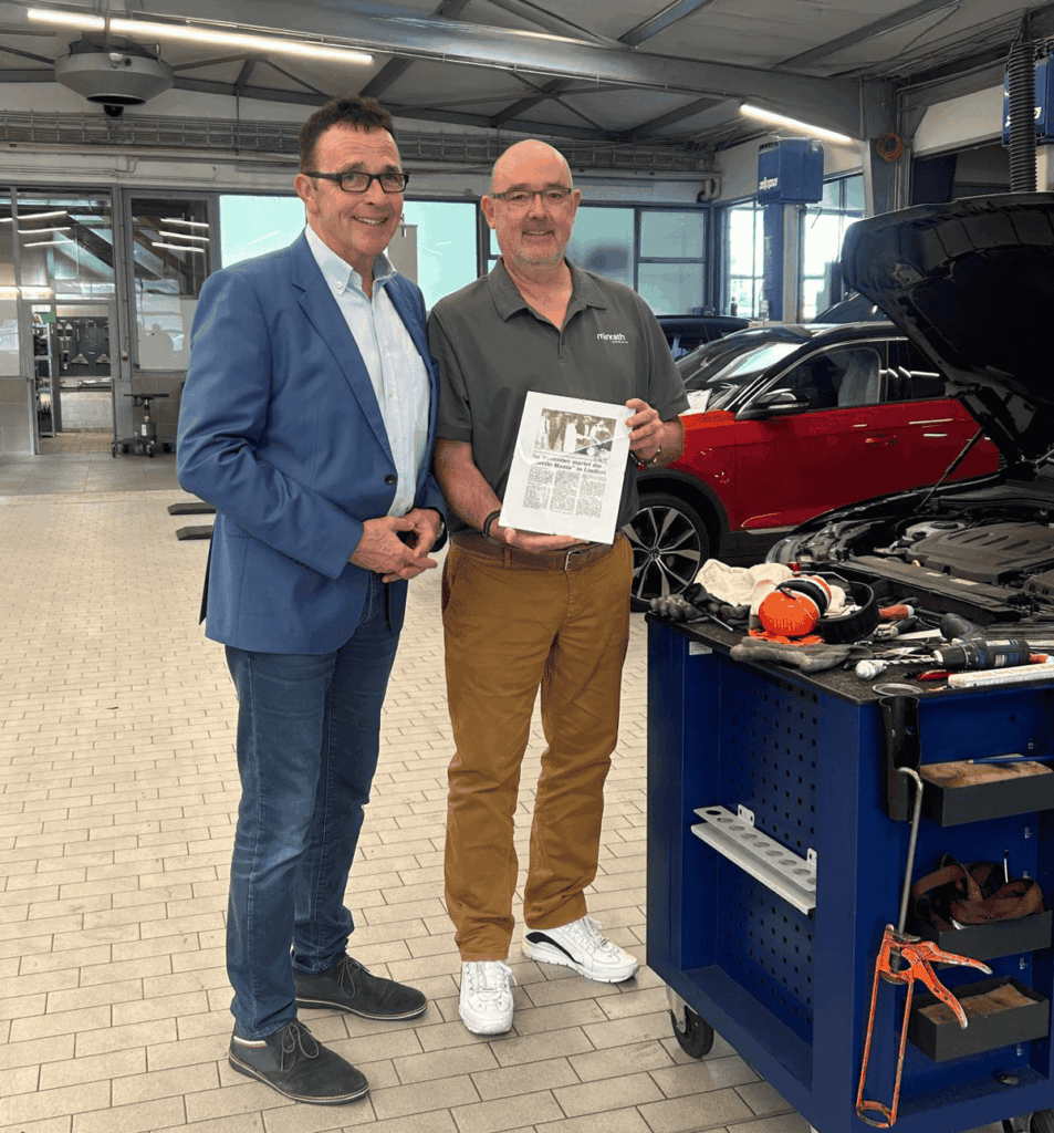 Prof. Dr. Christoph Landscheidt (SPD), Bürgermeister von Kamp-Lintfort und Thomas Borusiak, Geschäftsführer Minrath Gruppe